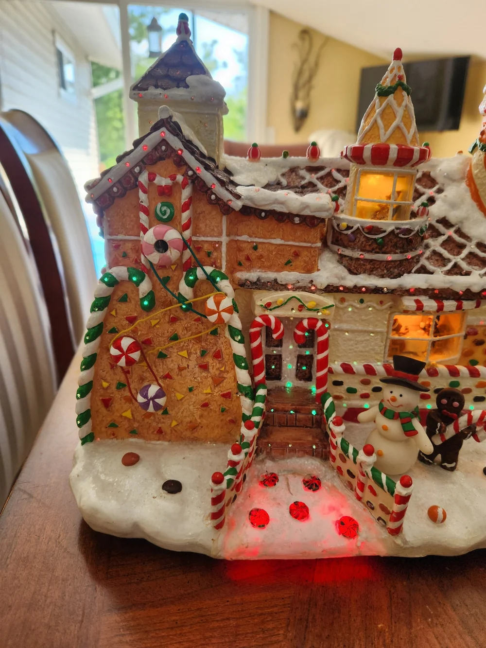 Vintage Cracker Barrel Holiday Gingerbread LED Decorative House - Multicolor